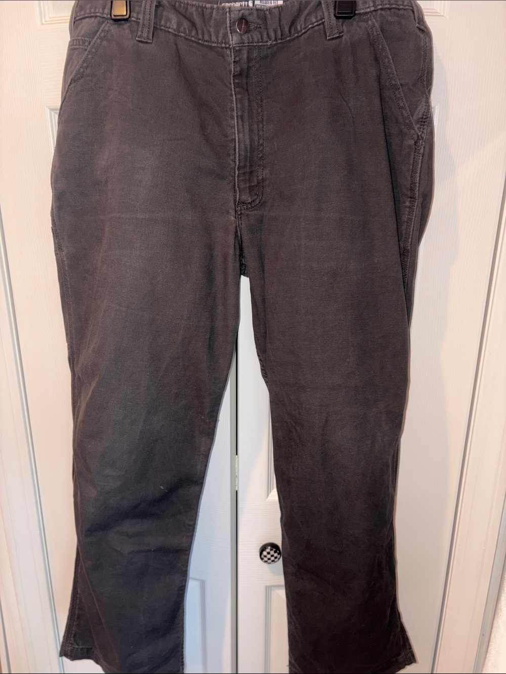 Carhartt Dark Green Straight-Leg Chinos 38/30 Relaxed Fit